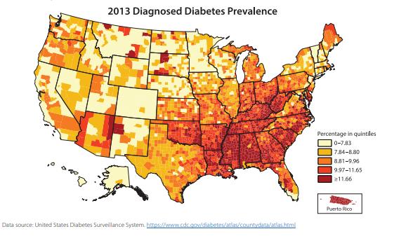 united states of america diabetes heat map where do people have diabetes